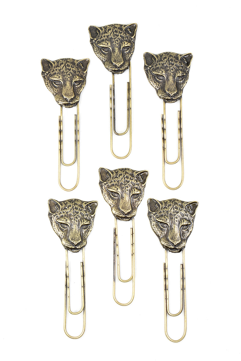 Set of Six Kruger Cheetah Oversize Paper Clips Default Title