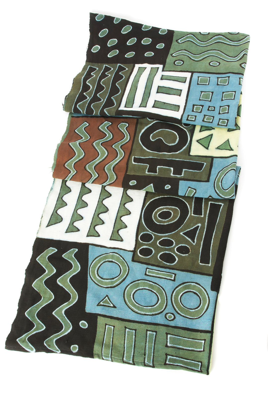 African Blue and Green Bogolan Festival Throw Blanket Default Title