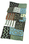 African Blue and Green Bogolan Festival Throw Blanket Default Title