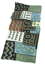 African Blue and Green Bogolan Festival Throw Blanket Default Title