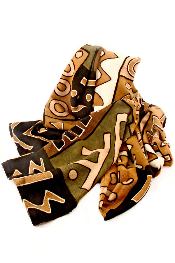African Earth Tone Bogolan Festival Throw Blanket Default Title