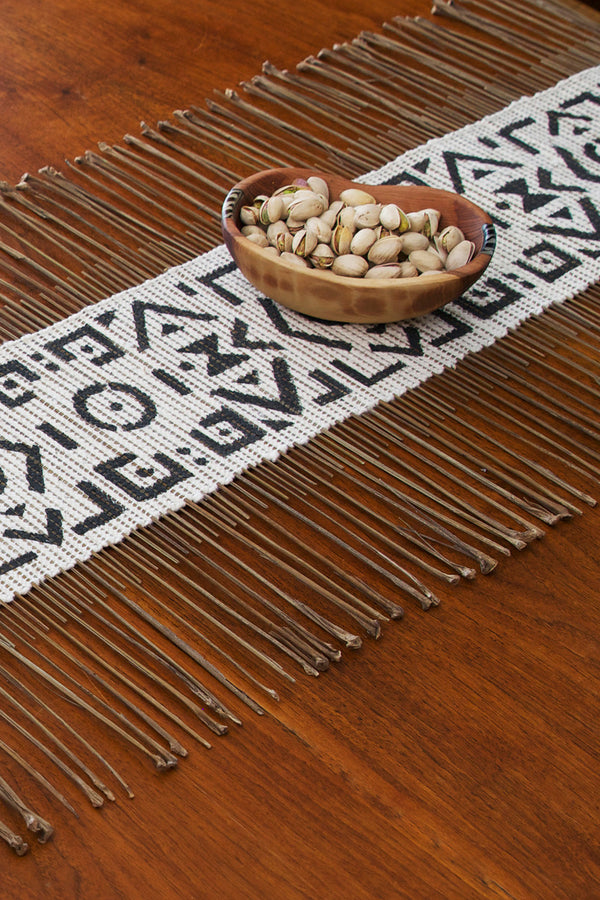 Black and White Geometric Twig Runner Default Title