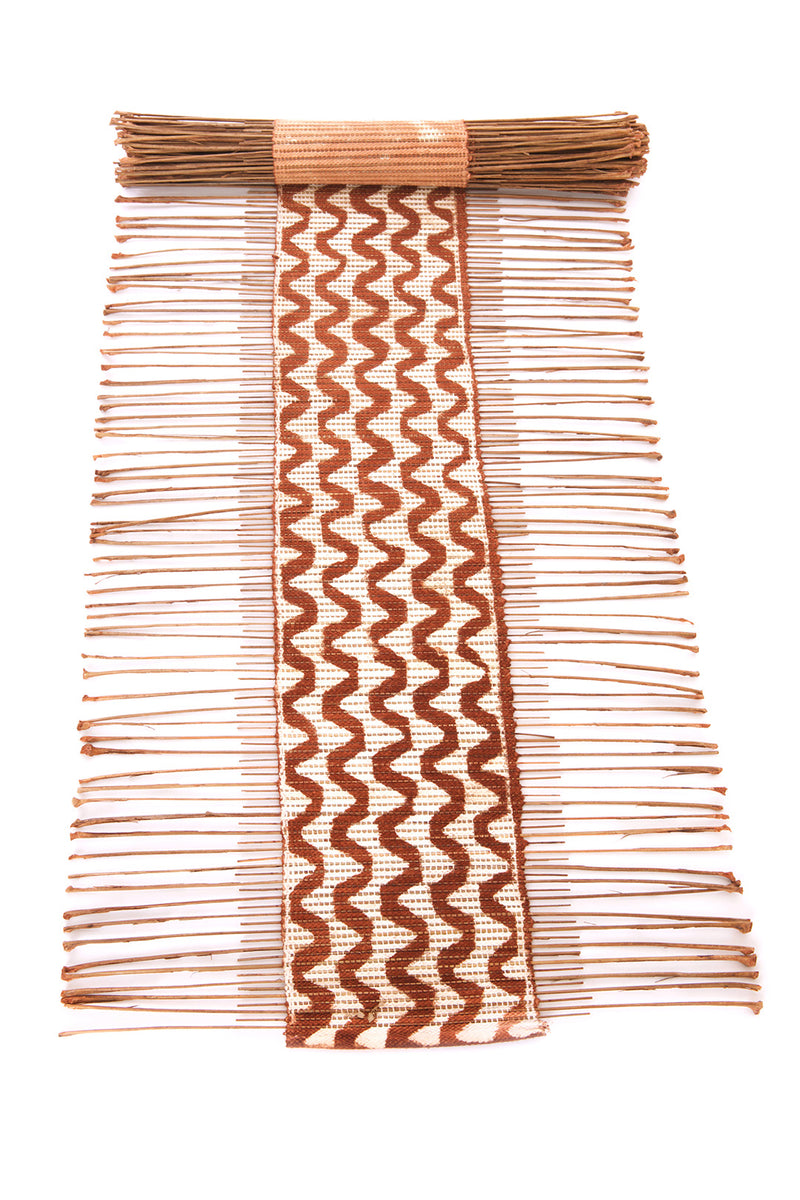 Brown and White Waves Twig Runner