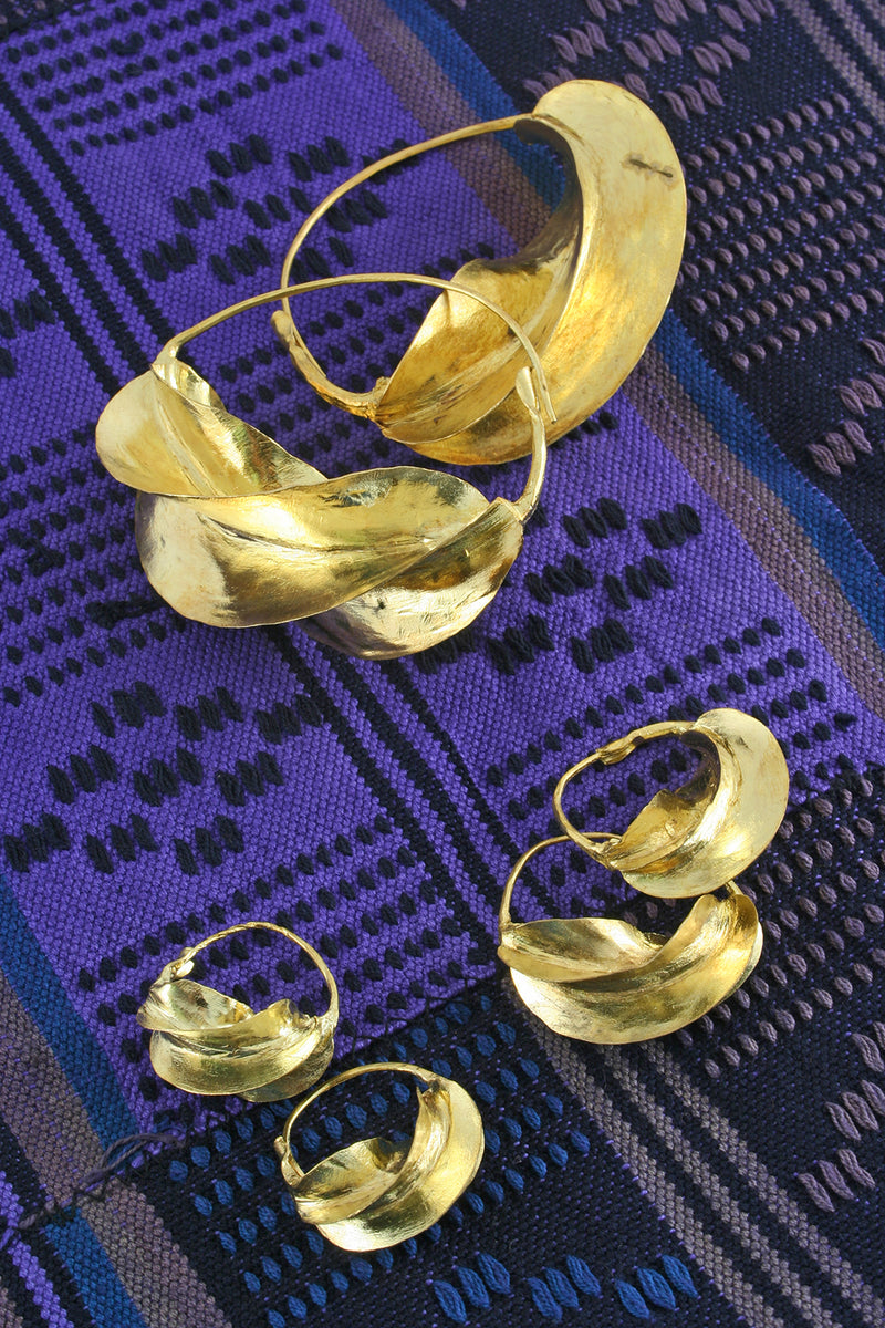 Fulani Hammered Brass Earrings