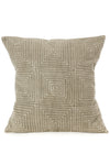 Grey Segou Squares Organic Cotton Pillow with Optional Insert Mali-63A  Pillow Cover