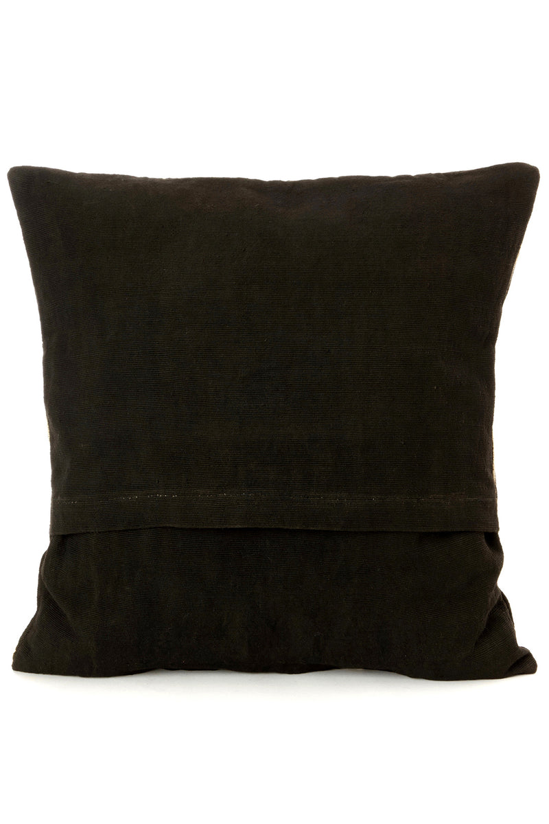 Black Segou Squares Organic Cotton Pillow with Optional Insert Mali-63C  Pillow Cover