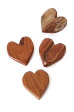 One Dozen Rustic Sandalwood Wooden Keepsake Hearts