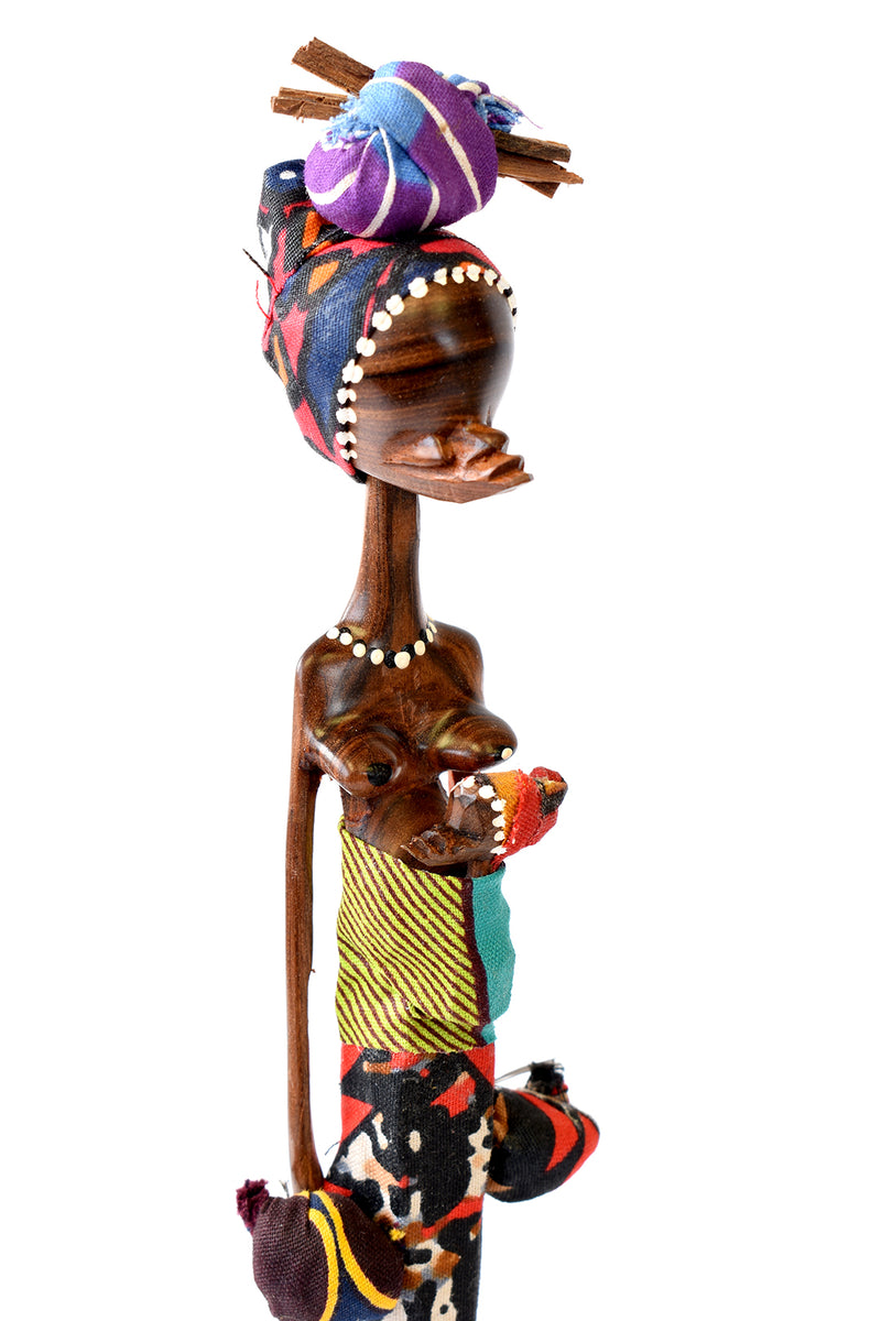 Mozambican Sandalwood Mama and Baby Sculpture