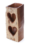 Pair of Hearts Sandalwood Vase
