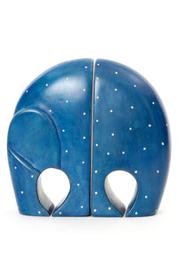Blue Polka Dot Soapstone Elephant Bookends Default Title