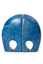 Blue Polka Dot Soapstone Elephant Bookends Default Title