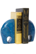 Blue Polka Dot Soapstone Elephant Bookends Default Title