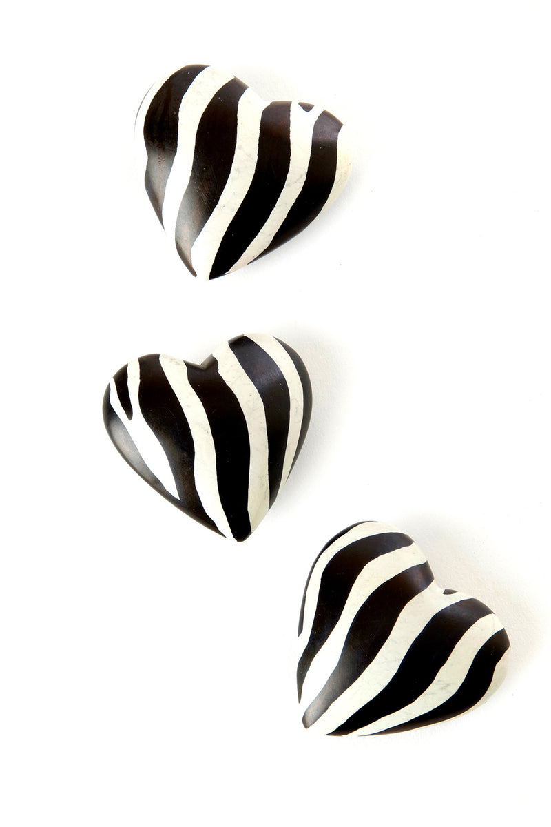 Dozen Zebra Print Soapstone Heart Keepsakes Default Title