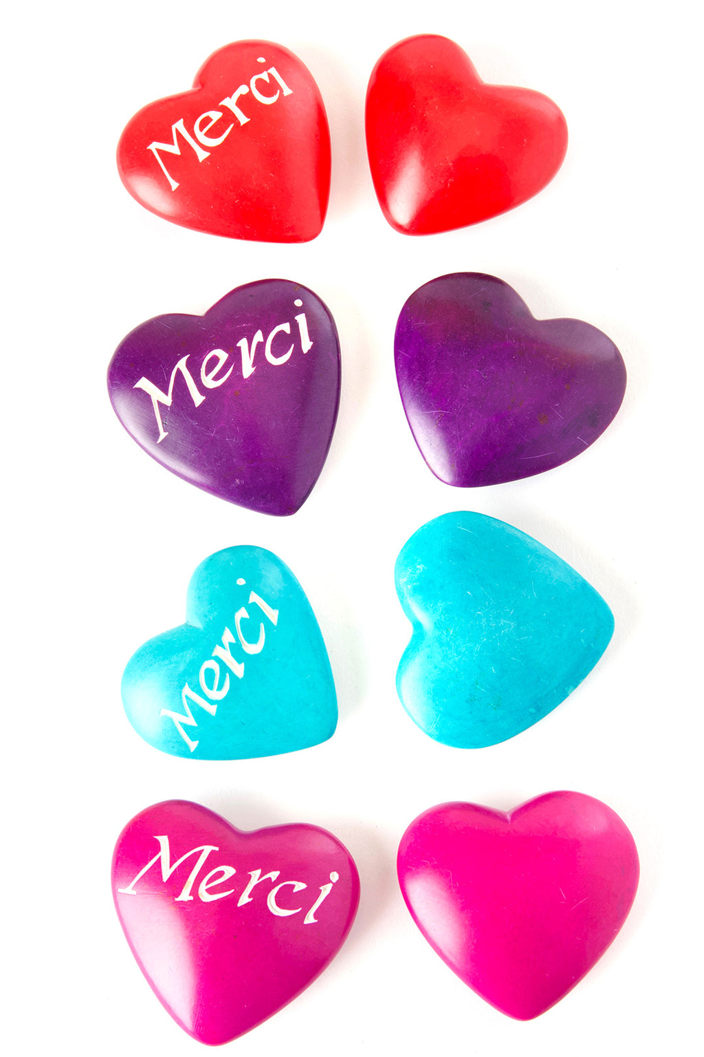 Dozen <i>Merci</i> Soapstone Heart Keepsakes Default Title