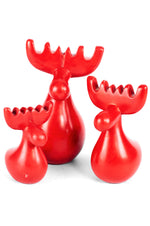 Red Soapstone Reindeers ND190A  Small Reindeer