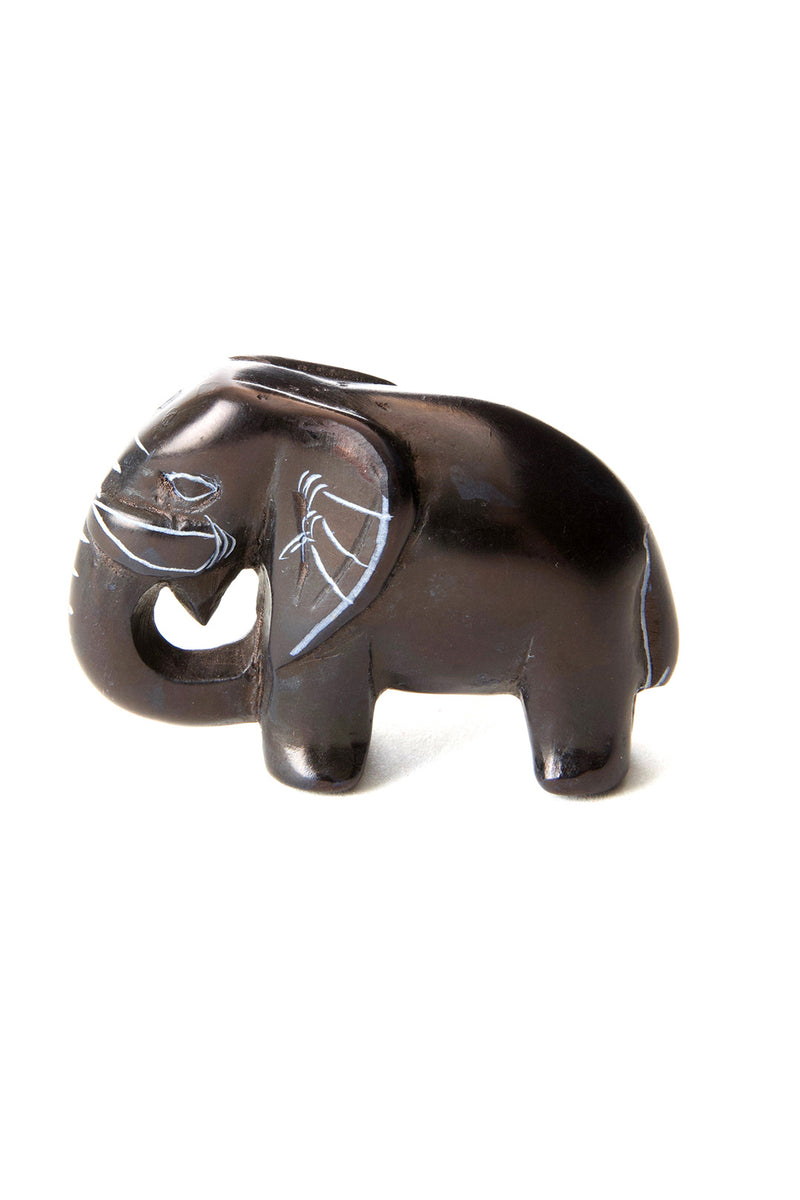 One Dozen Tiny Black Soapstone Elephants Default Title