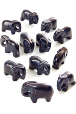 One Dozen Tiny Black Soapstone Elephants Default Title