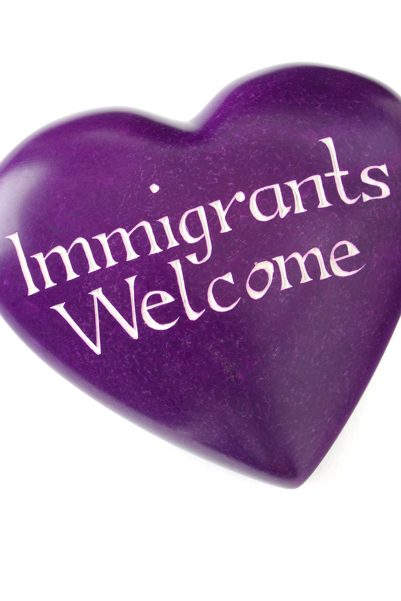 Wise Words Large Heart:  Immigrants Welcome Default Title