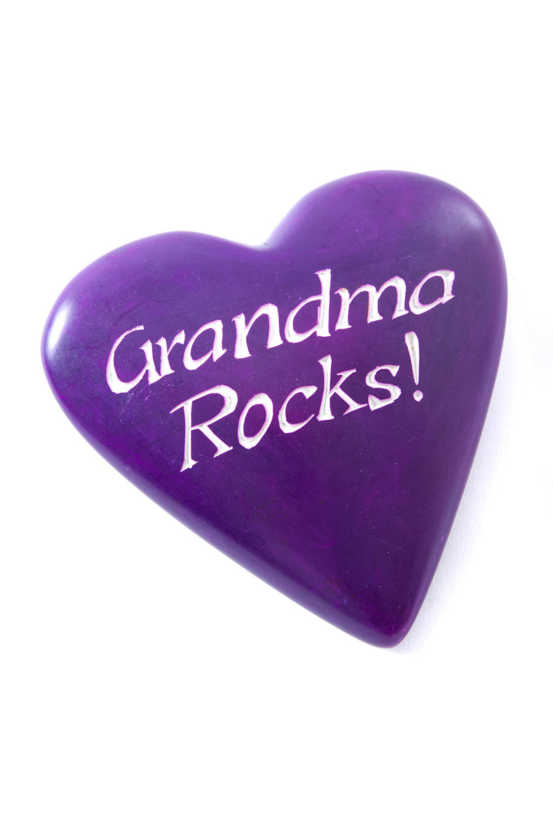 Kisii Stone Celebration Heart: Grandma Rocks!