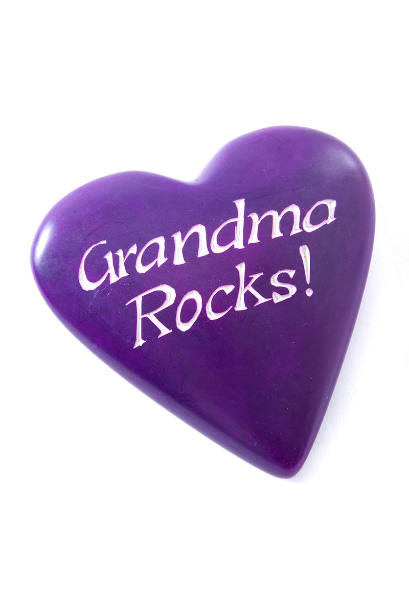 Kisii Stone Celebration Heart:  Grandma Rocks!