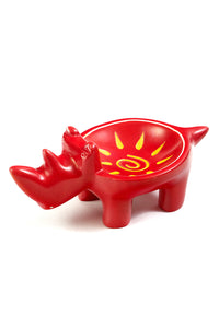 Crimson Sunshine Soapstone Rhino Dish Default Title