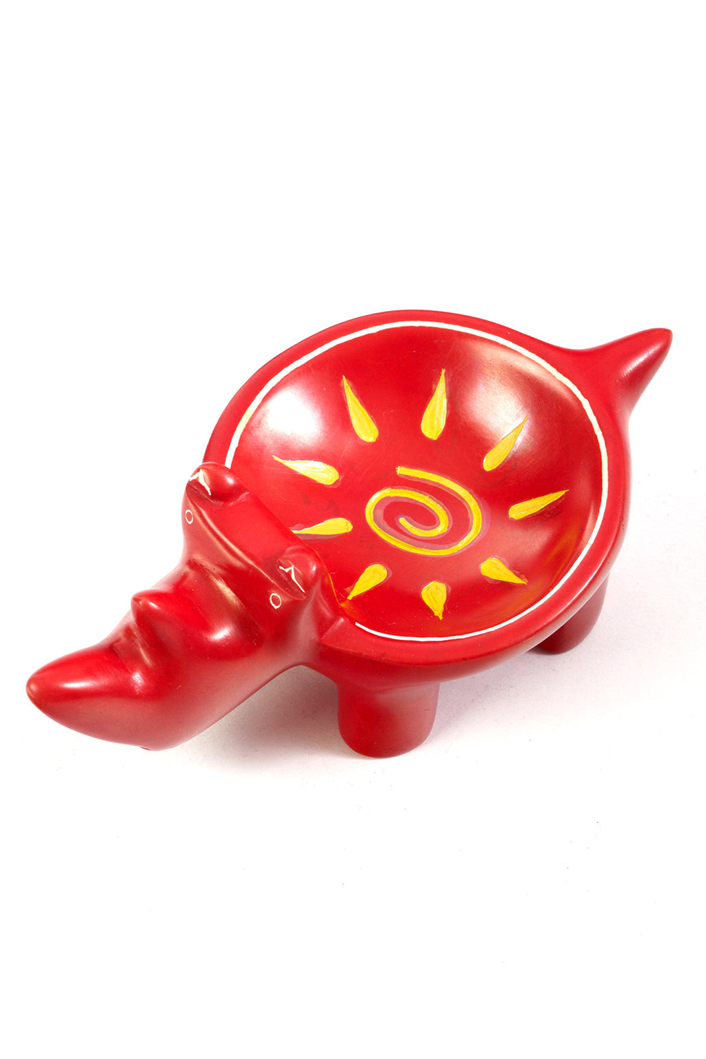 Crimson Sunshine Soapstone Rhino Dish Default Title