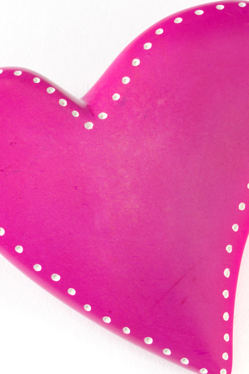 Large Bright Pink Soapstone Off Beat Heart Default Title