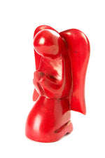 Red Soapstone Praying Angel Sculpture Default Title