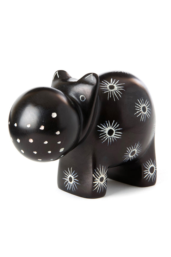 Midnight Milkweed Soapstone Hippo Sculpture Default Title
