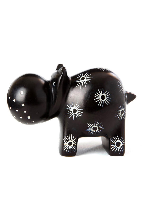 Midnight Milkweed Soapstone Hippo Sculpture Default Title