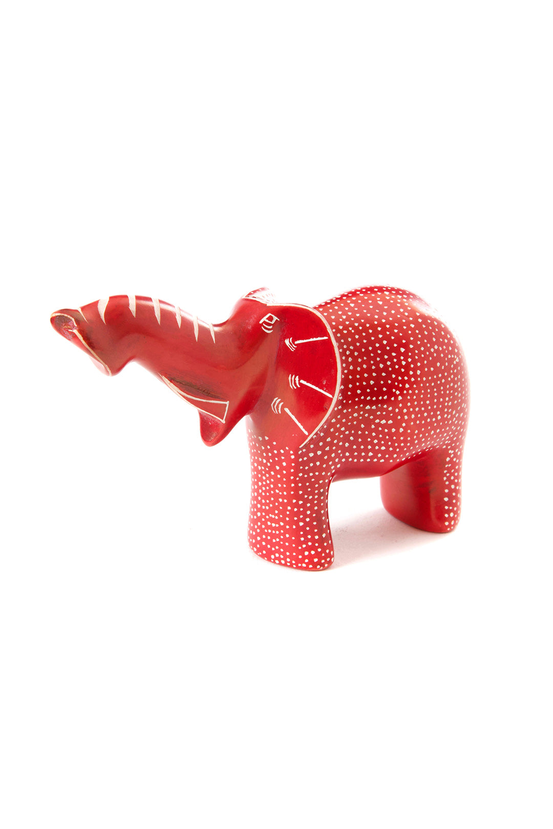 Small Red Polka Dot Elephant with Trunk Up Default Title