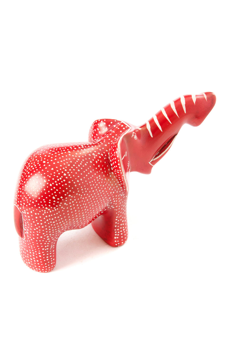 Small Red Polka Dot Elephant with Trunk Up Default Title