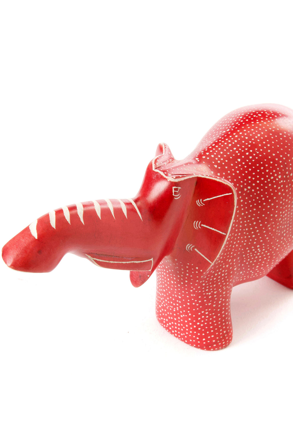 Large Red Polka Dot Elephant with Trunk Up Default Title