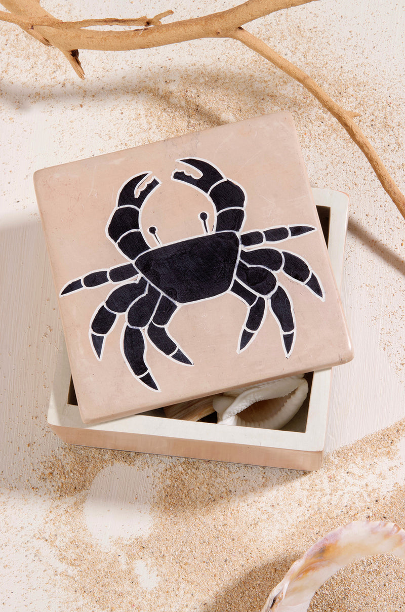 Sand Capricious Crab Soapstone Boxes ND242A Small Box