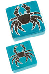 Aqua Blue Capricious Crab Soapstone Boxes ND242B Small Box