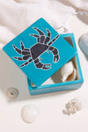 Aqua Blue Capricious Crab Soapstone Boxes ND242B Small Box