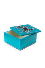 Aqua Blue Capricious Crab Soapstone Boxes ND242B Small Box