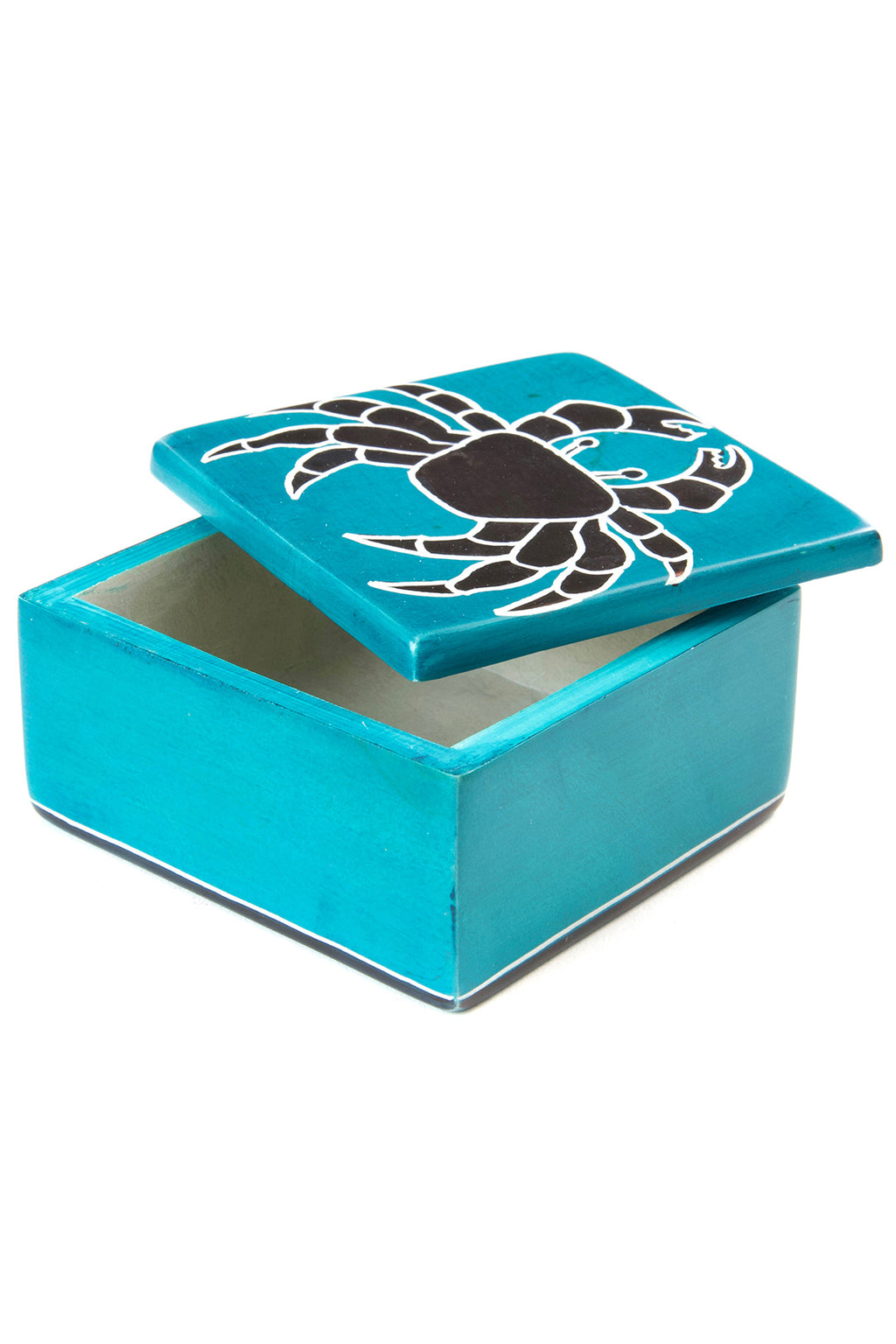 Aqua Blue Capricious Crab Soapstone Boxes ND242B Small Box