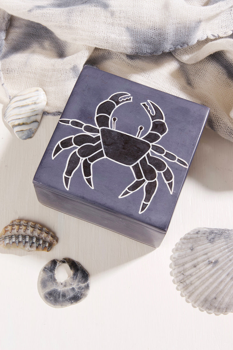 Slate Capricious Crab Soapstone Boxes ND242C Small Box