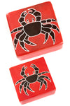 Red Capricious Crab Soapstone Boxes ND242D Small Box