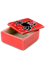 Red Capricious Crab Soapstone Boxes ND242D Small Box