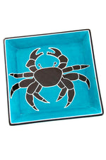 5.5" Aqua Coastal Crab Square Soapstone Dish