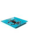 5.5" Aqua Coastal Crab Square Soapstone Dish