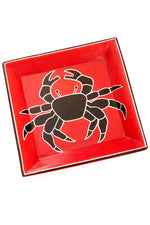 5.5" Crimson Coastal Crab Square Soapstone Dish
