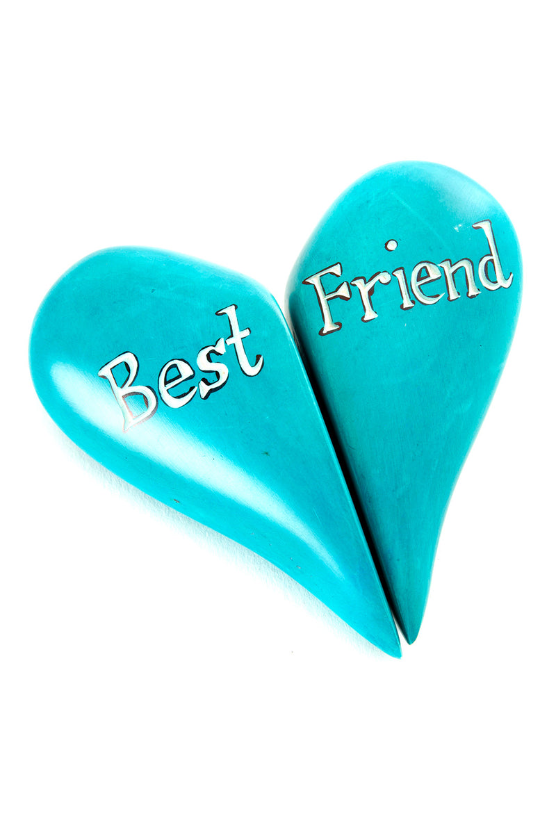 Aqua Blue Soapstone Best Friend Sharing Heart Default Title
