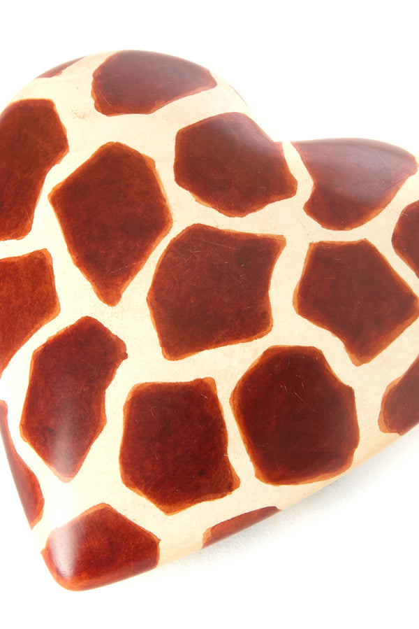 Kenyan Giraffe Print Soapstone Heart Keepsake Default Title
