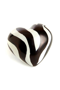 Kenyan Zebra Print Plump Soapstone Heart Keepsake Default Title