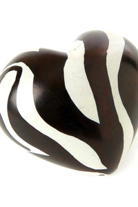 Kenyan Zebra Print Plump Soapstone Heart Keepsake Default Title