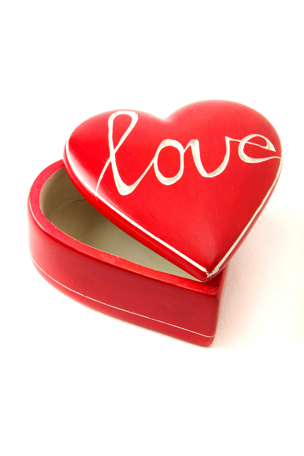 Cursive <i>Love</i> Red Soapstone Heart Box Default Title