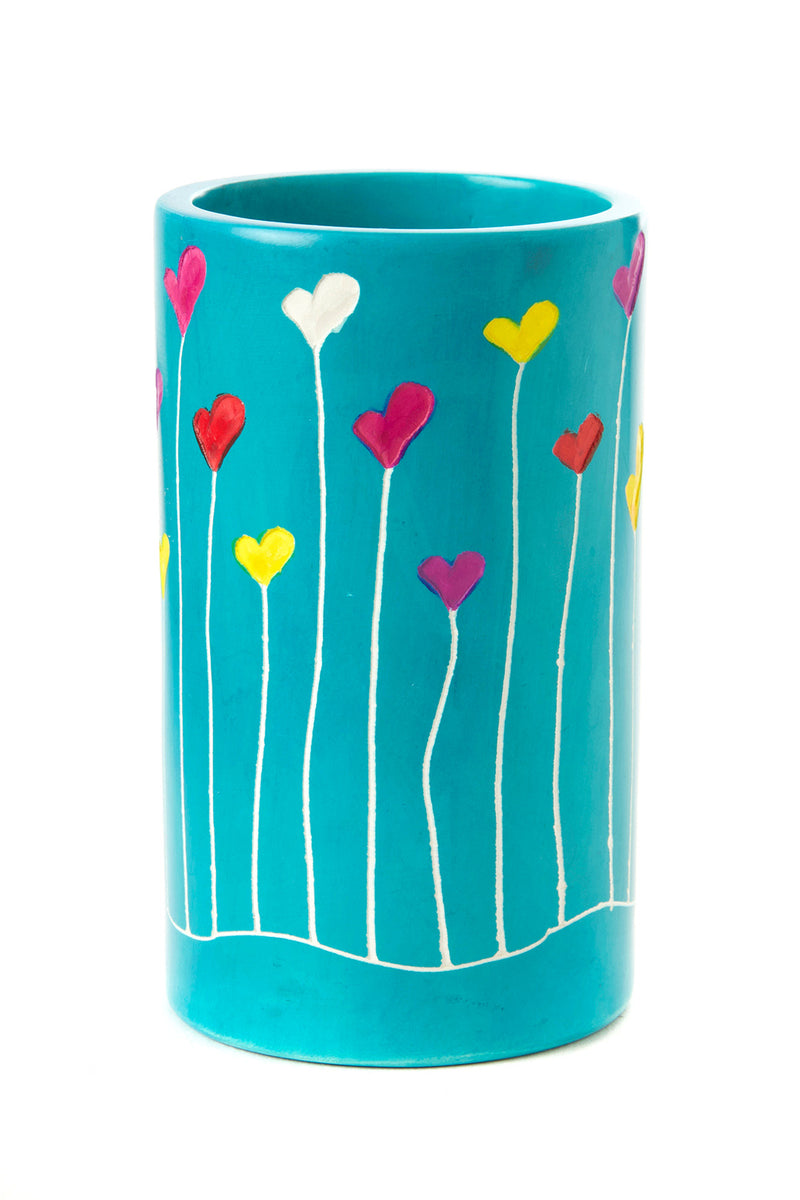Dreamland Soapstone Pen Cup Vase in Aqua Blue Default Title
